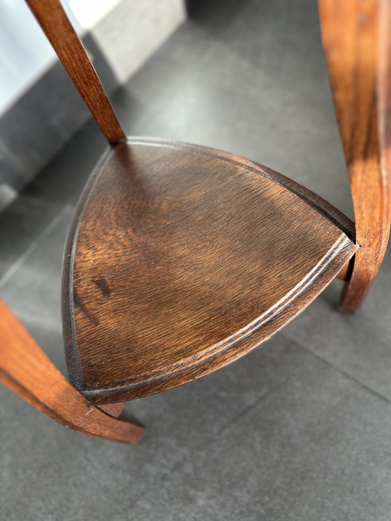 Image 1 of Columna Jardinière antigua Art Nouveau – Mesa para plantas de roble – 110 cm