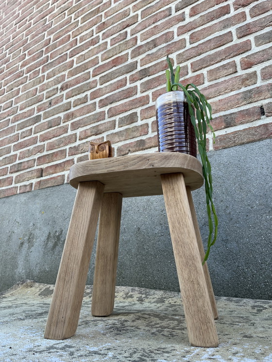 Image 1 of Tavolino laterale vintage in rovere per piante