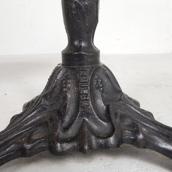 Image 1 of Bistro table with cast iron leg and traffic sign as top, 1920s, Paris