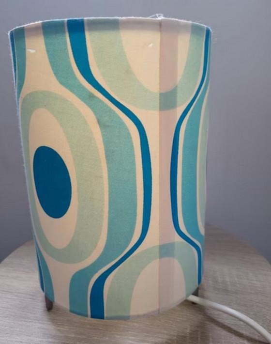 Image 1 of Vintage fabric design lamp 22 cm blue/white