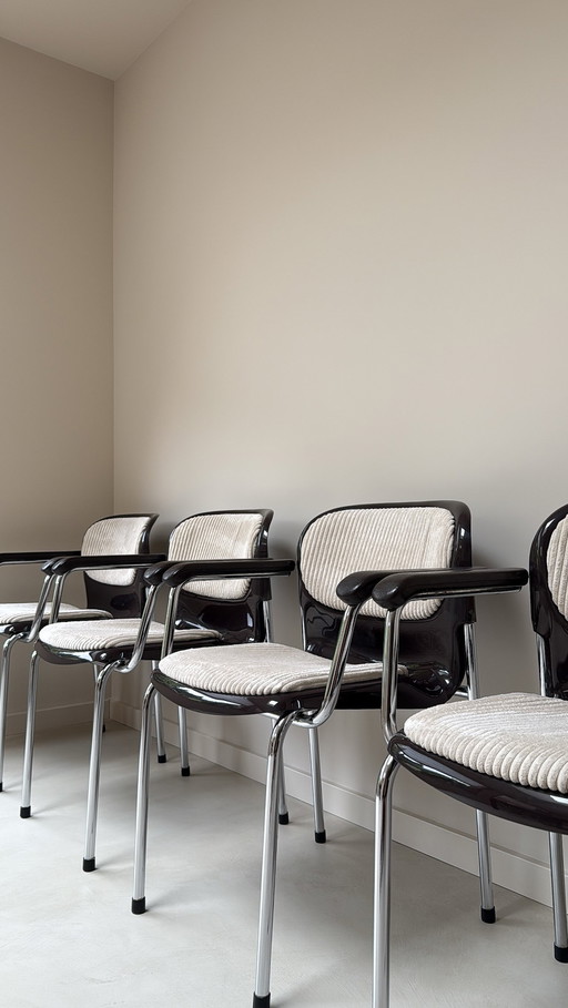 Four vintage tub chairs model SM400K by Drabert designed by Gerd Lange