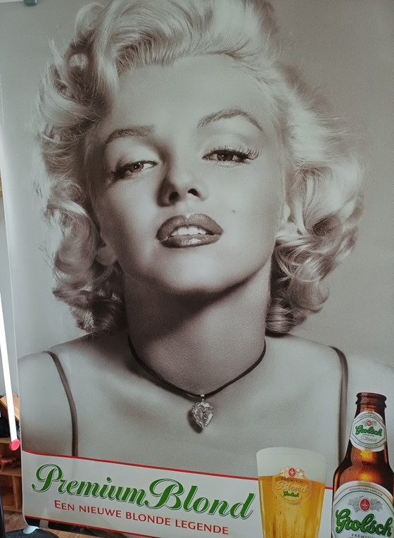 Image 1 of Vintage abri poster Marilyn Monroe Grolsch 2005