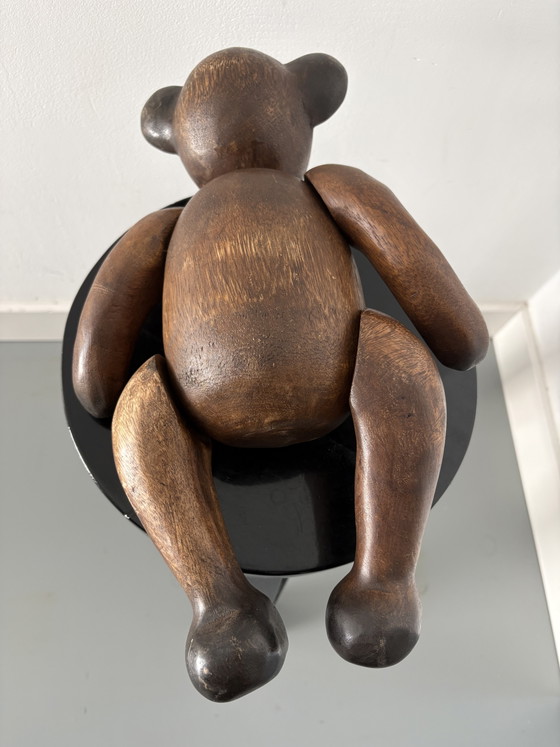 Image 1 of ours en peluche vintage en bois