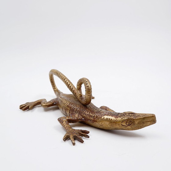 Image 1 of Messinggriff in Form einer Komodo-Echse