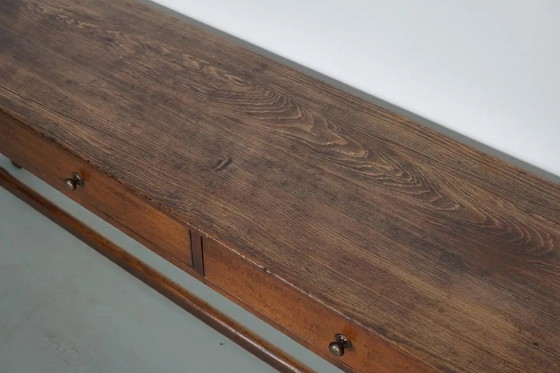 Image 1 of Tavolino rustico antico da fattoria francese in legno di olmo, inizio XX secolo