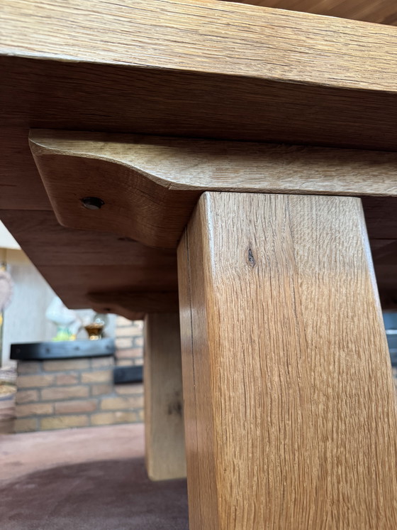 Image 1 of Grote massief eikenhouten salontafel Oisterwijk (Brutalistisch)