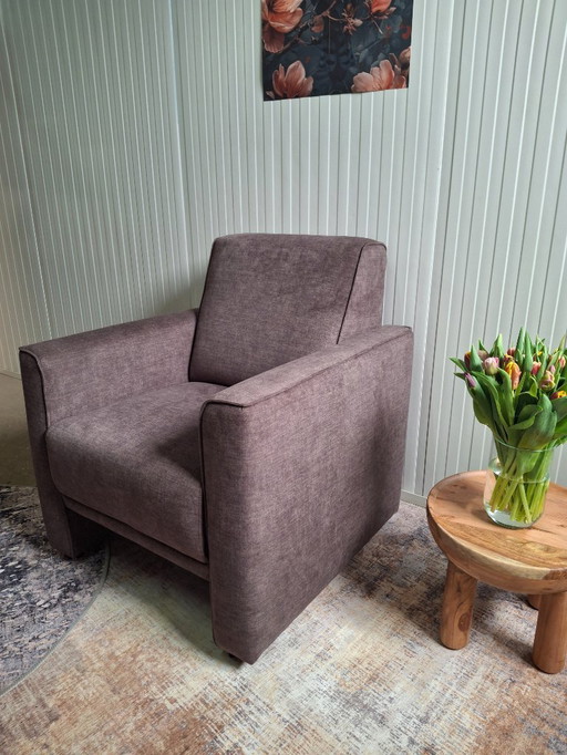 Luxurious armchair in soft fabric, new