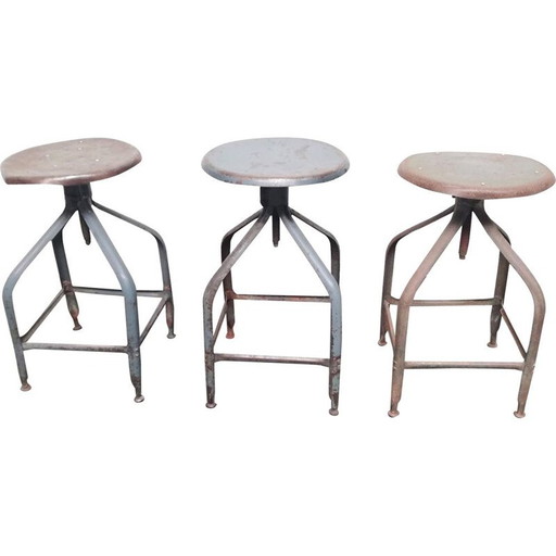 Tabouret d'architecte vintage Flambo en métal