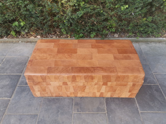 Image 1 of Patchwork Caramel Lederen Opbergdoos