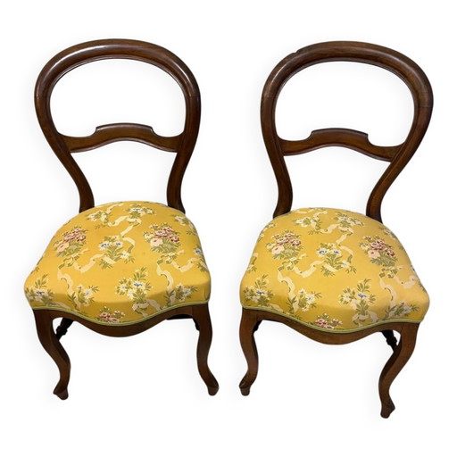 Coppia di sedie in stile Luigi Filippo