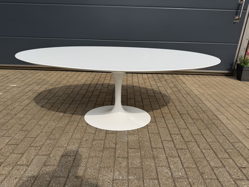 Original Knoll Tulip ovalado de 198x121cm en laminado blanco Eero Saarinen ¡NUEVO en su caja!