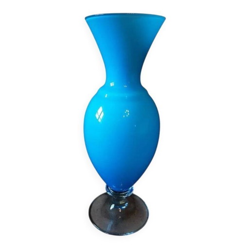 Blue glass vase