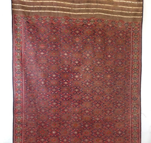 Kilim d'été des nomades Yomuth du Turkménistan 203x345 cm