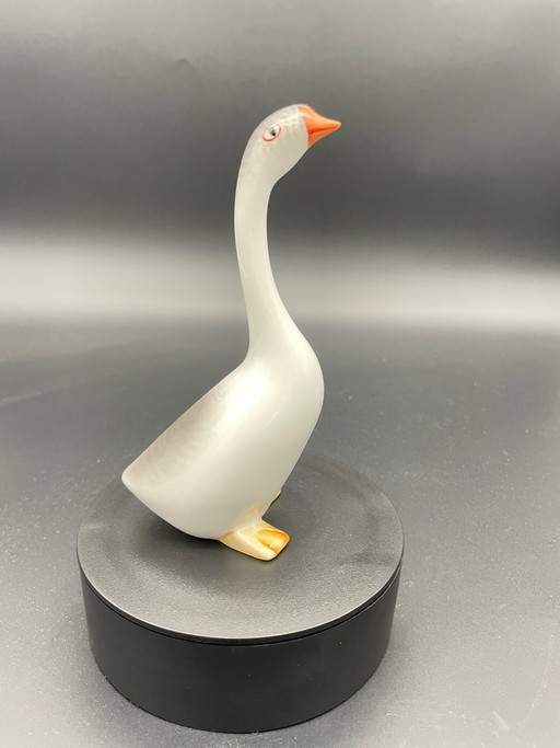 Hollóháza – Vintage-Porzellanfigur Gans, ungarisches Mid-Century-Design