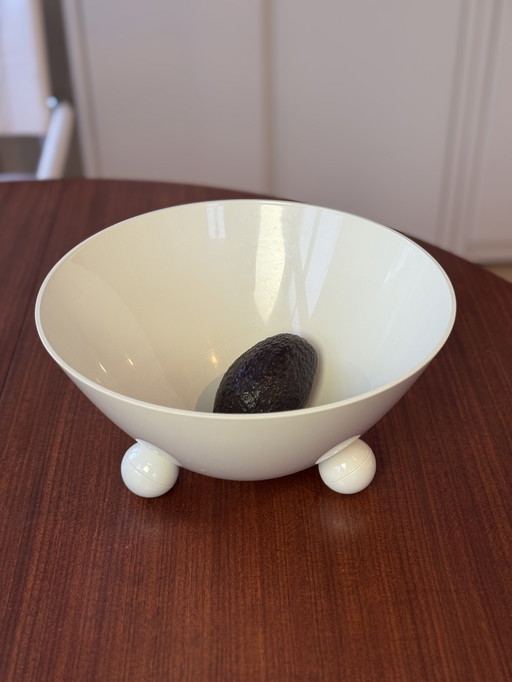 Vintage Brabantia schaal wit - Space Age design met bolpootjes - jaren 70/80