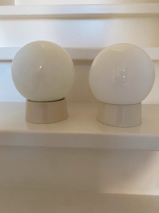 Plafoniere Vintage Corodex - Lampade da parete - Lampade a sfera – Anni '70/'80 Retro - Set di 2 – Plastic (photo 5 of 7)