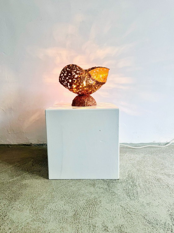 Sculptural Table Lamp in Copper by Aimo Tukiainen for Oy Moonlight, Finland, 1970s (photo 9 of 9)