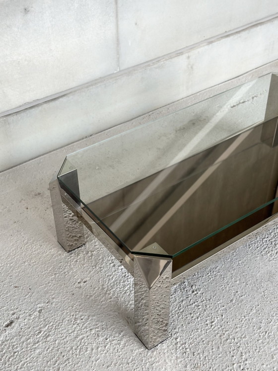Vintage Coffeetable by Belgochrom – Tavolini da caffè, Chrome, Glass (photo 3 of 8)