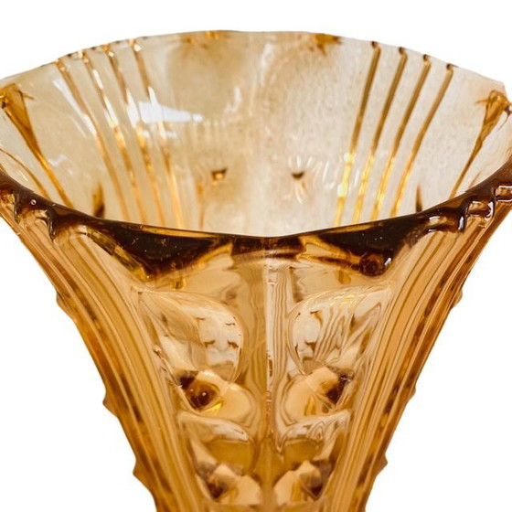 Image 1 of Jarrón Stolze Art Déco de cristal rosa melocotón, década de 1930