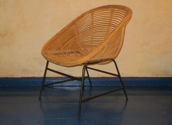 Poltrona Pod in bambù e ferro Mid-Century, anni '60 – Poltrone, Iron (photo 2 of 13)