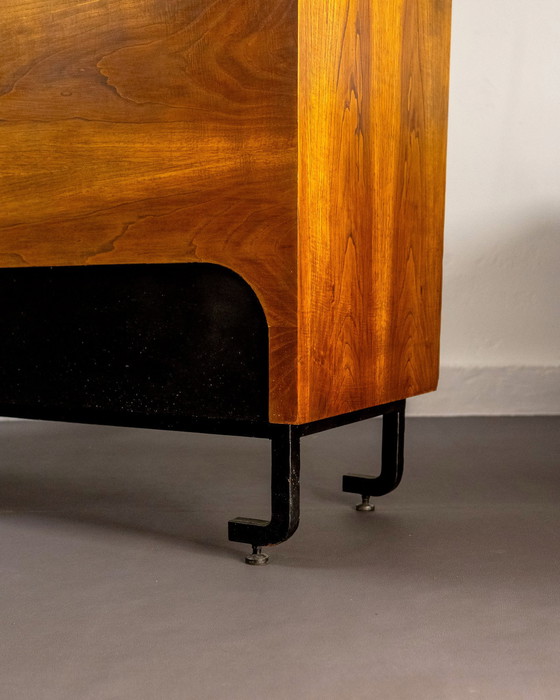 Image 1 of Bancone da negozio vintage con espositore in vetro in castagno, Spagna, circa 1970