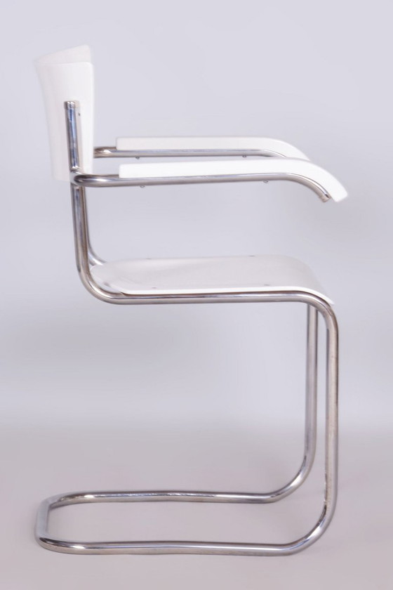 Restauriertes Bauhaus-Stuhlpaar, von Mart Stam, Chrom, Deutschland, 1930er Jahre – Sessel, Metal, Chrome (photo 3 of 10)
