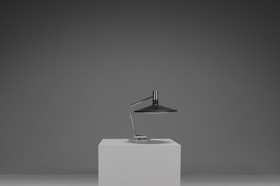 Image 1 of Tafellamp van metaal, chroom en marmer, ontworpen door Georges Frydman voor EFA, Frankrijk, jaren 60.