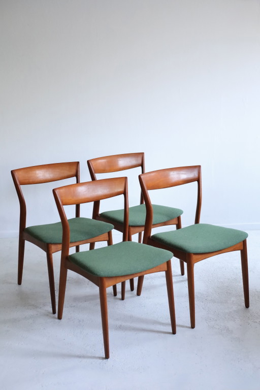 Juego de 4 sillas de comedor R. Borregaard, década de 1970.