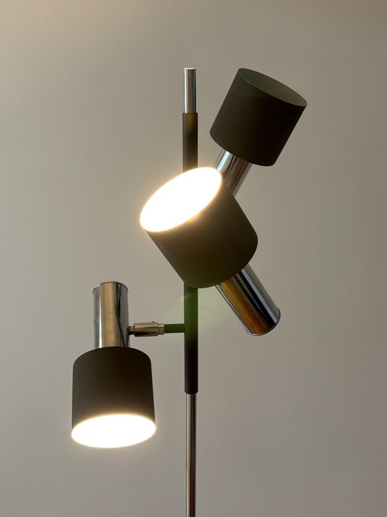 Lampada da terra retrò originale con tre faretti degli anni '70/'80, Lampade da terra, Metallo, Argentato (foto 16 di 18)