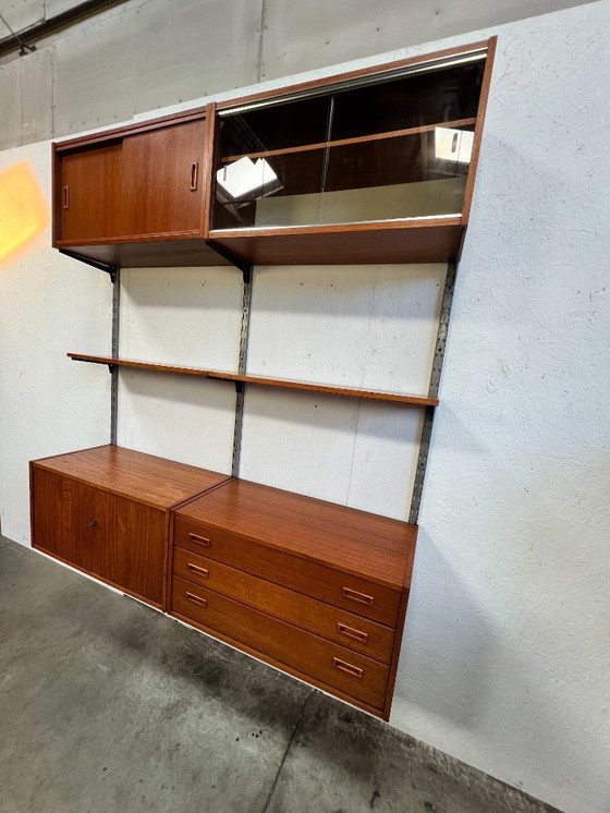 Image 1 of Vintage Teak Wandmeubel / Modulair Wandsysteem, 1960's