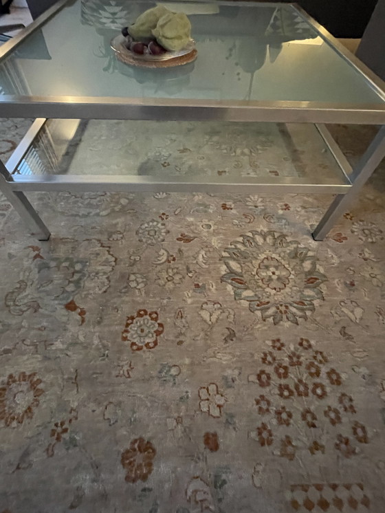 Image 1 of Couchtisch aus Glas in Edelstahlgestell