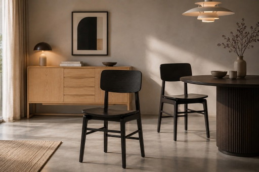 Chaise design scandinave noire – eetkamerstoelen, Wood