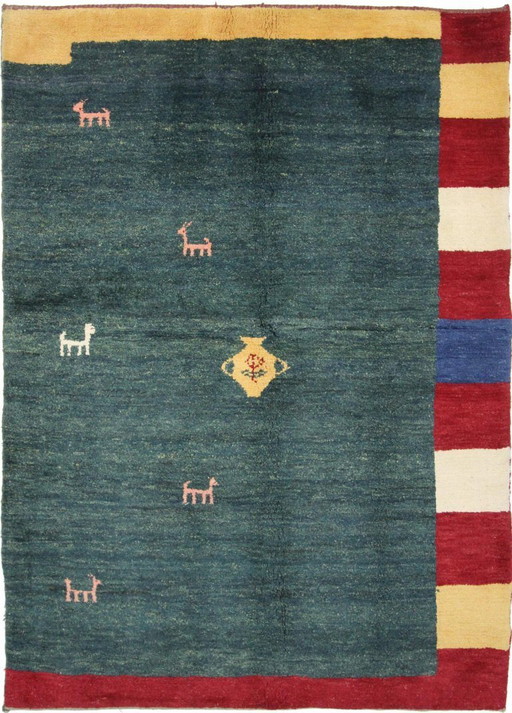 Original Perserteppich Gabbeh Ghashghai Orientteppich 208 cm x 148 cm Alt Natur