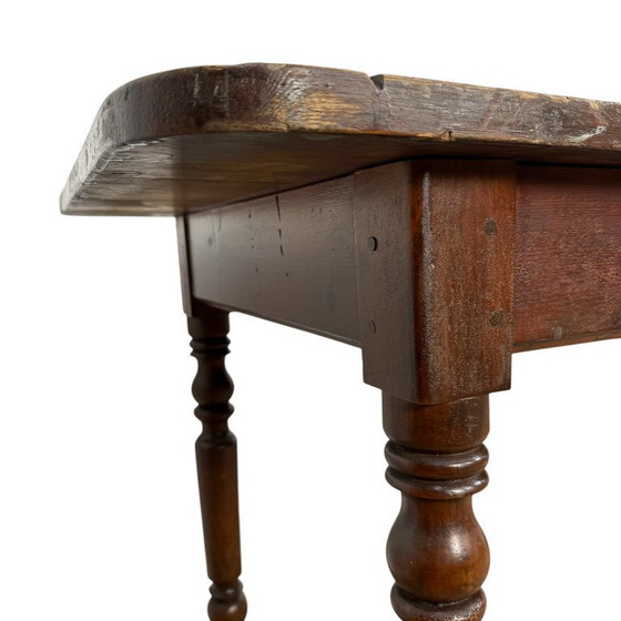 Image 1 of 3-meter long antique serving table – console table on porcelain wheels