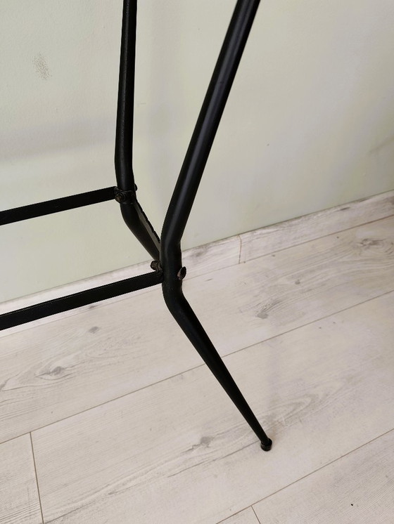 Image 1 of Antique side table in glass and metal