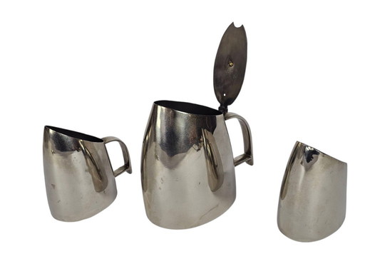 Art deco stijl - Hans Przyrembel - Bauhaus - koffie/thee set. (3) -  verzilverd messing  - bakeliet - 2e kwart 20e eeuw