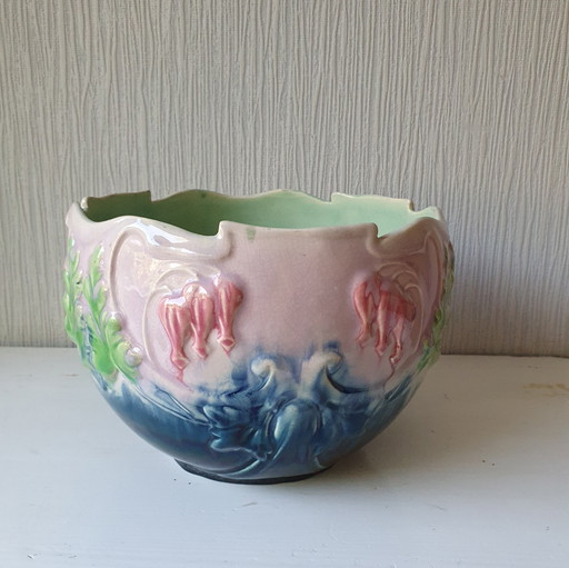 Flower Pot in Ceramic Barbotine