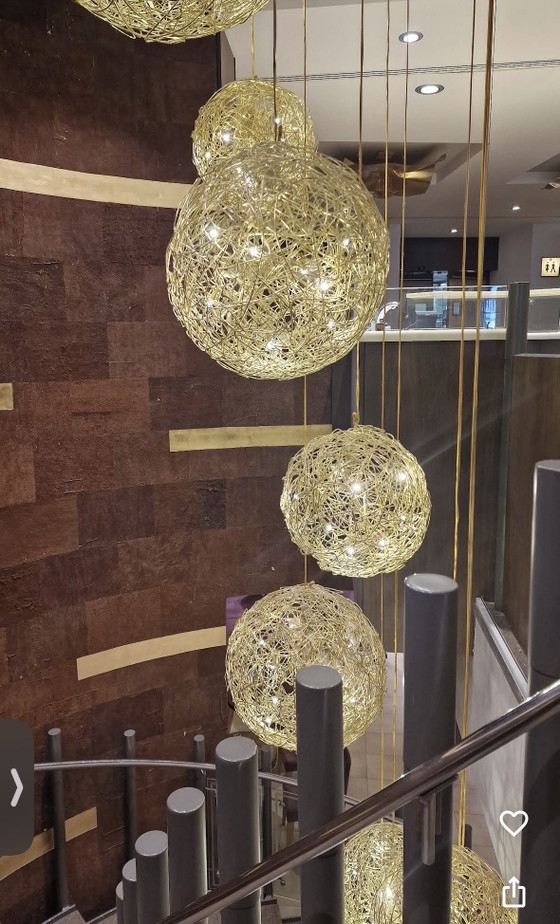 Catellani & Smith Fil de Fer LED Pendant Light 9 Spheres Gold – Pendant lamps, Metal, Aluminium (photo 3 of 13)