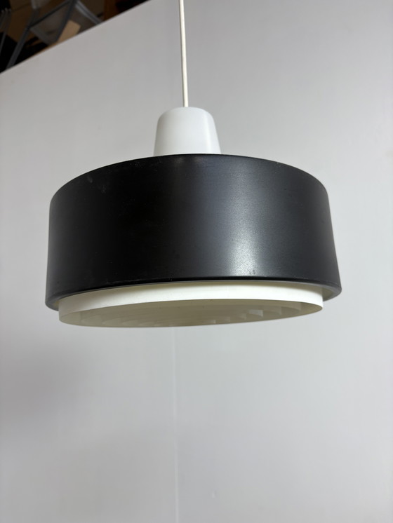 Image 1 of Vintage Deense Hanglamp Metaal met Kunststof 