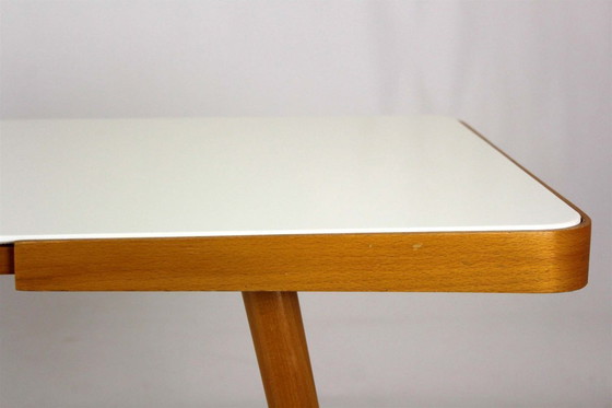 Image 1 of Mid-Century Modern Coffee Table with White Glass Top from Cesky Nabytek, 1960s