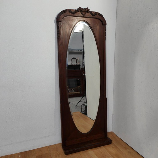 Specchio antico da camino rurale, taglio sfaccettato a specchio