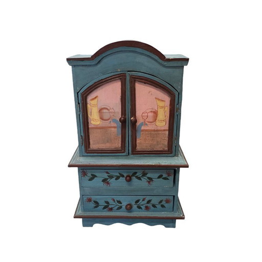 Mini armoire décorative vintage peinte à la main