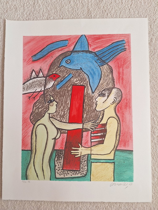 Sérigraphie Corneille « couple amoureux »