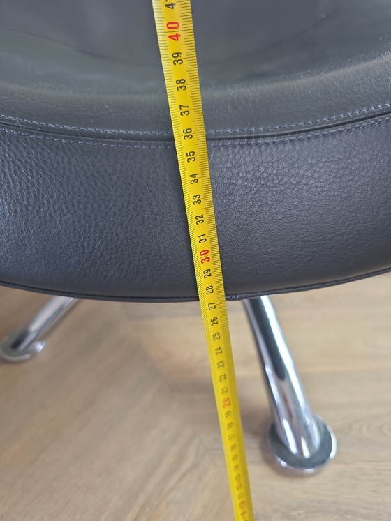 Image 1 of 2 leather swivel armchairs ENZA LUCA