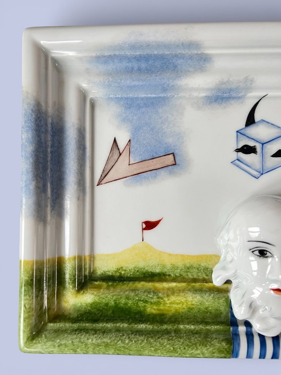 Image 1 of Surrealist porcelain wall plaque, Royal Dux, Czechoslovakia 1980s