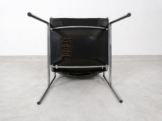 Set SZ 02 Poltrone by Martin Visser - Spectrum, Pelle, Cromo, Nero, Minimalisme (foto 14 di 15)