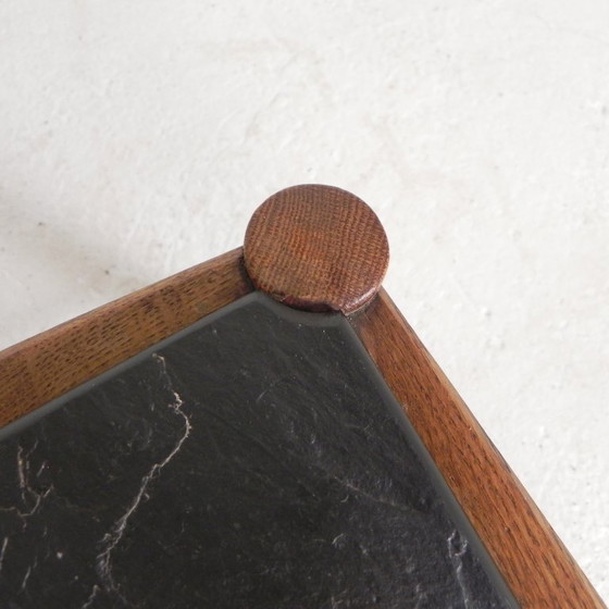 Image 1 of Tavolino da caffè vintage con piano in ardesia e struttura in rovere, anni '60.