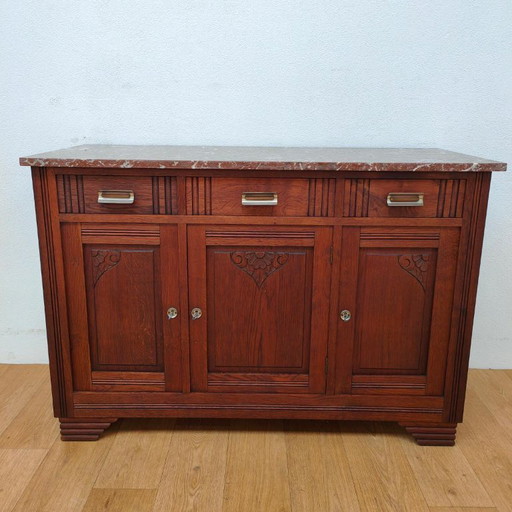 Antiek Vintage Dressoir Ladekast Commode Badkamermeubel Met Marmer Blad
