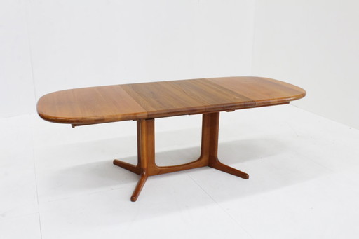 Vintage Glostrup Danish oval extendable dining table solid teak 1960s