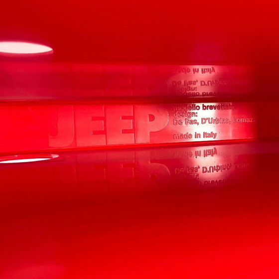 Image 1 of Rode modulaire Jeep-boekenkast van De Pas, D'Urbino en Lomazzi voor BBB, jaren 70.